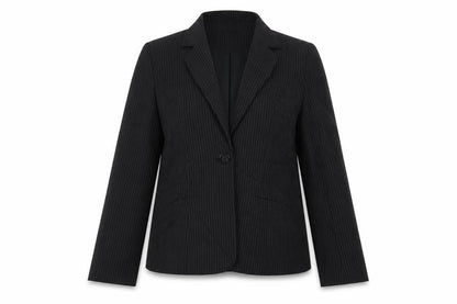 Papaya Womens Black Striped  Jacket Blazer Size 16
