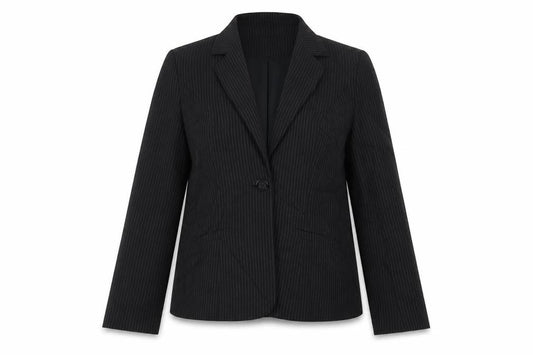 Papaya Womens Black Striped  Jacket Blazer Size 16