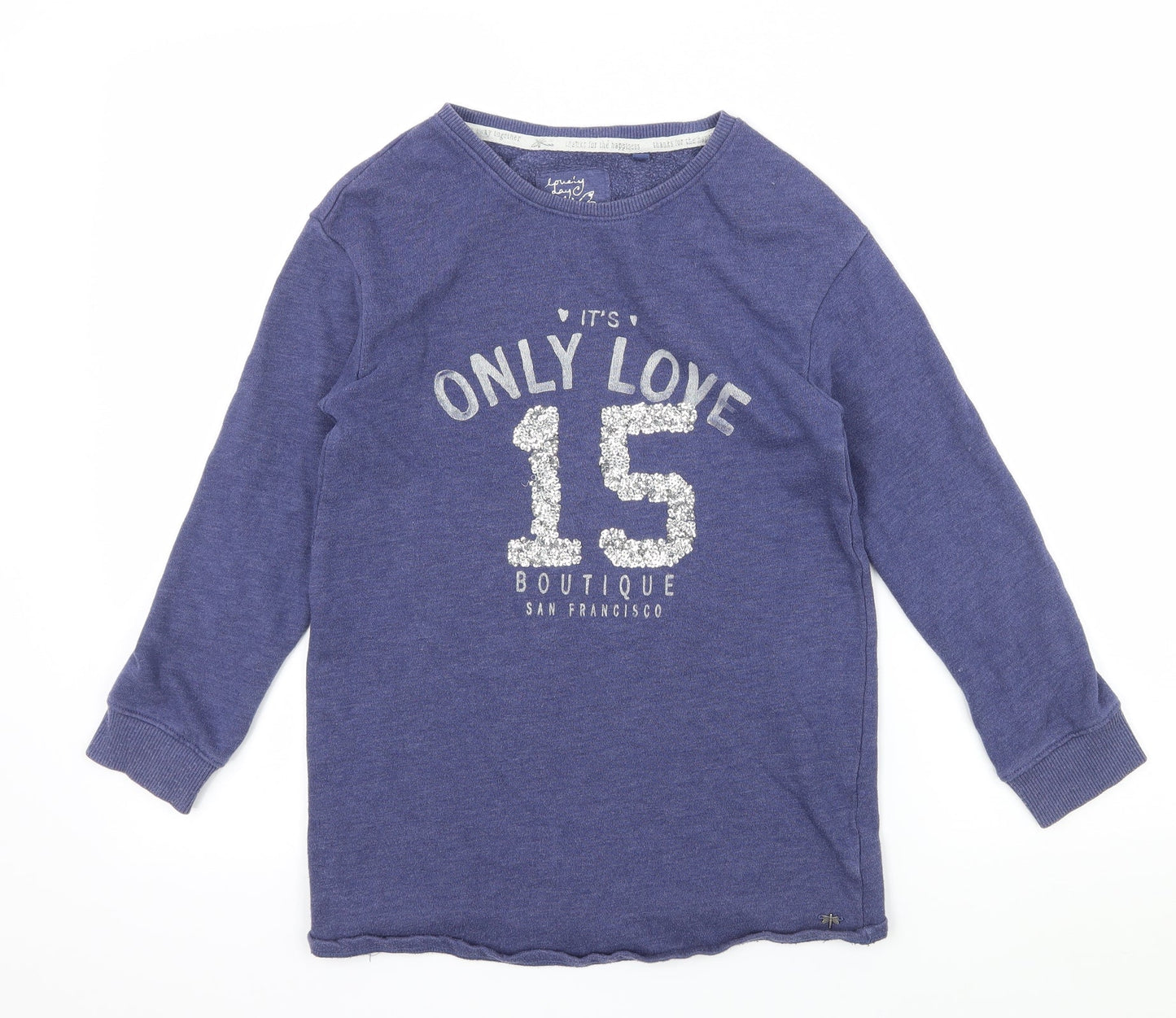 NEXT Girls Blue  Jersey Pullover Sweatshirt Size 8 Years  - Only Love
