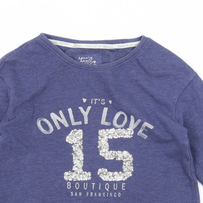 NEXT Girls Blue  Jersey Pullover Sweatshirt Size 8 Years  - Only Love