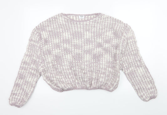 Cotton On Womens Purple Striped Knit Pullover Jumper Size S