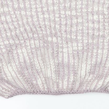 Cotton On Womens Purple Striped Knit Pullover Jumper Size S