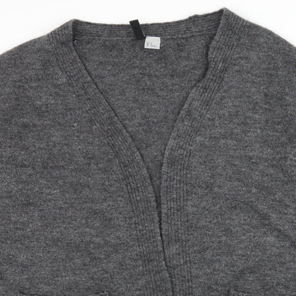 Womens UK Size M Divided Grey Cardigan Jumper