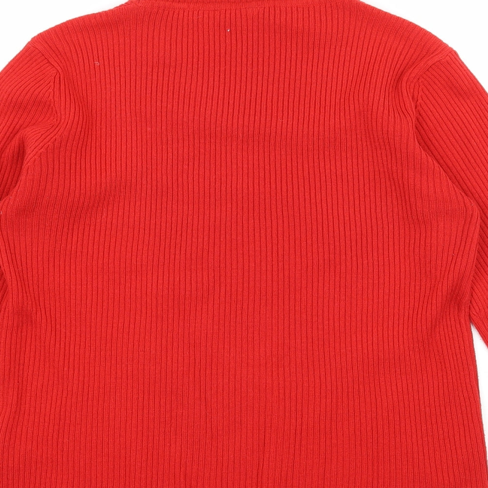 Womens UK Size XL Mia Moda Red Pullover Jumper