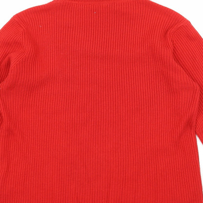 Womens UK Size XL Mia Moda Red Pullover Jumper