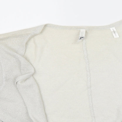 Label Be Womens Silver  Knit Cardigan Jumper Size 12