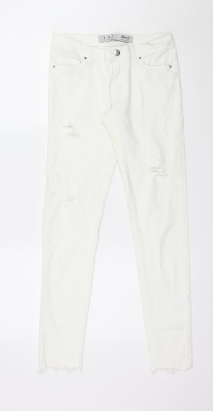 Denim & Co. Womens White  Denim Skinny Jeans Size 8 L28 in