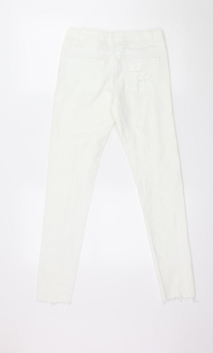 Denim & Co. Womens White  Denim Skinny Jeans Size 8 L28 in
