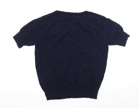Womens UK Size M Munrospun Blue Pullover Jumper