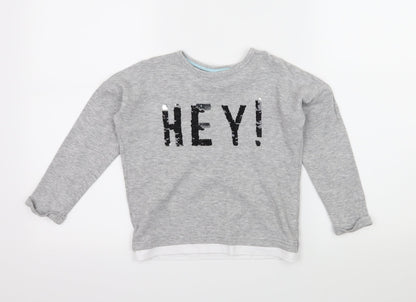 TU Girls Grey  Jersey Basic T-Shirt Size 4-5 Years  - Hey!