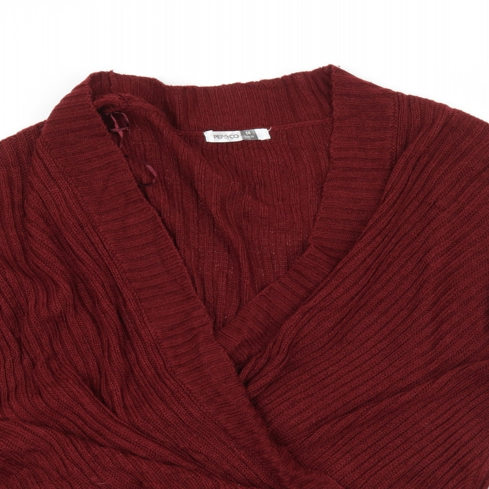Womens UK Size 14 PEP & CO Red Pullover Jumper