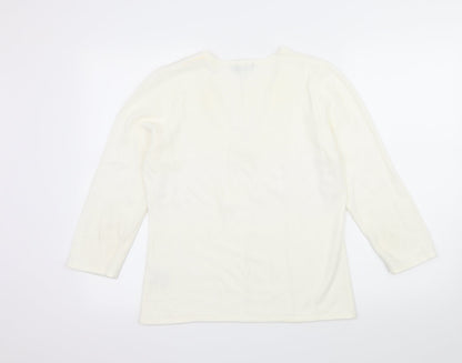 b.young Womens Ivory  Knit Pullover Jumper Size L