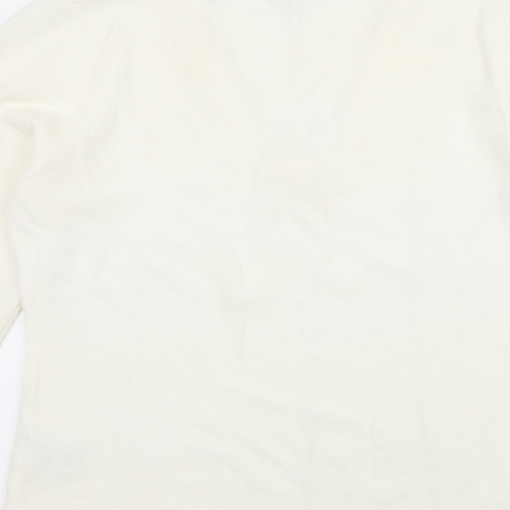 b.young Womens Ivory  Knit Pullover Jumper Size L