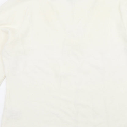 b.young Womens Ivory  Knit Pullover Jumper Size L