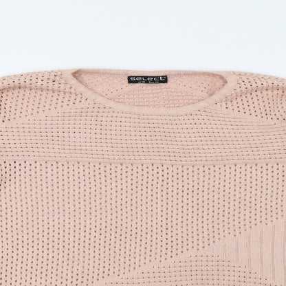 Dorothy Perkins Womens Pink Geometric Knit Pullover Jumper Size 16