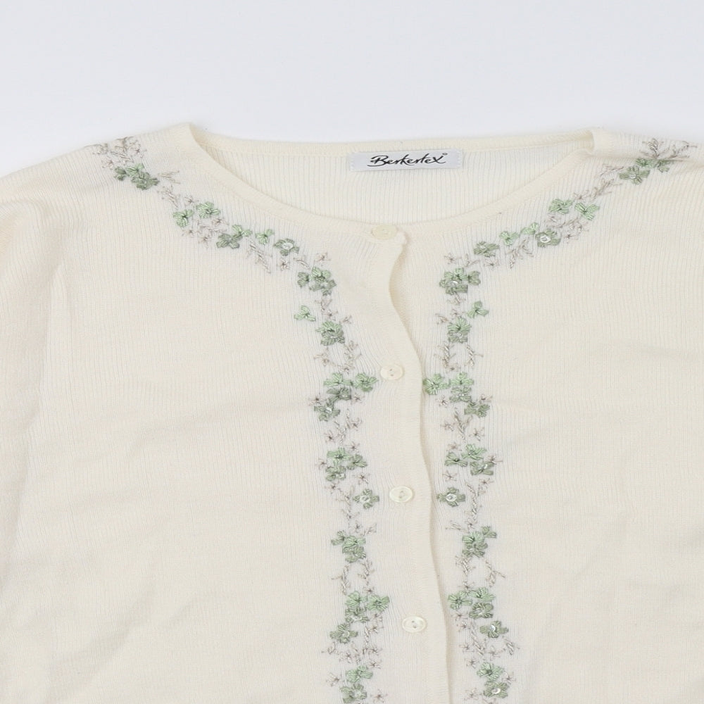 Womens UK Size 10 Berkertex Ivory Cape Jumper