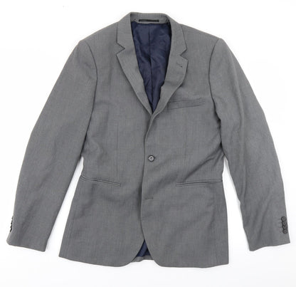 Mens UK Size 38 Topman Regular Grey Suit Jacket
