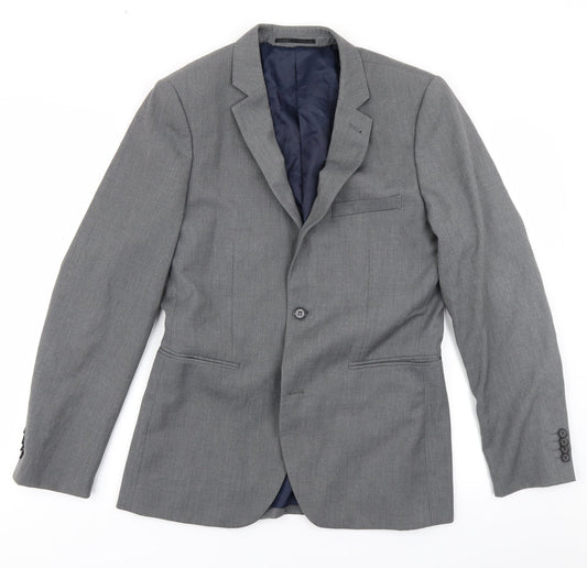 Mens UK Size 38 Topman Regular Grey Suit Jacket