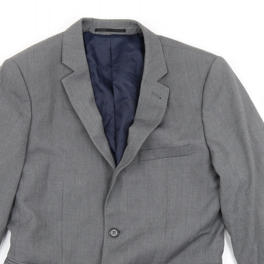 Mens UK Size 38 Topman Regular Grey Suit Jacket