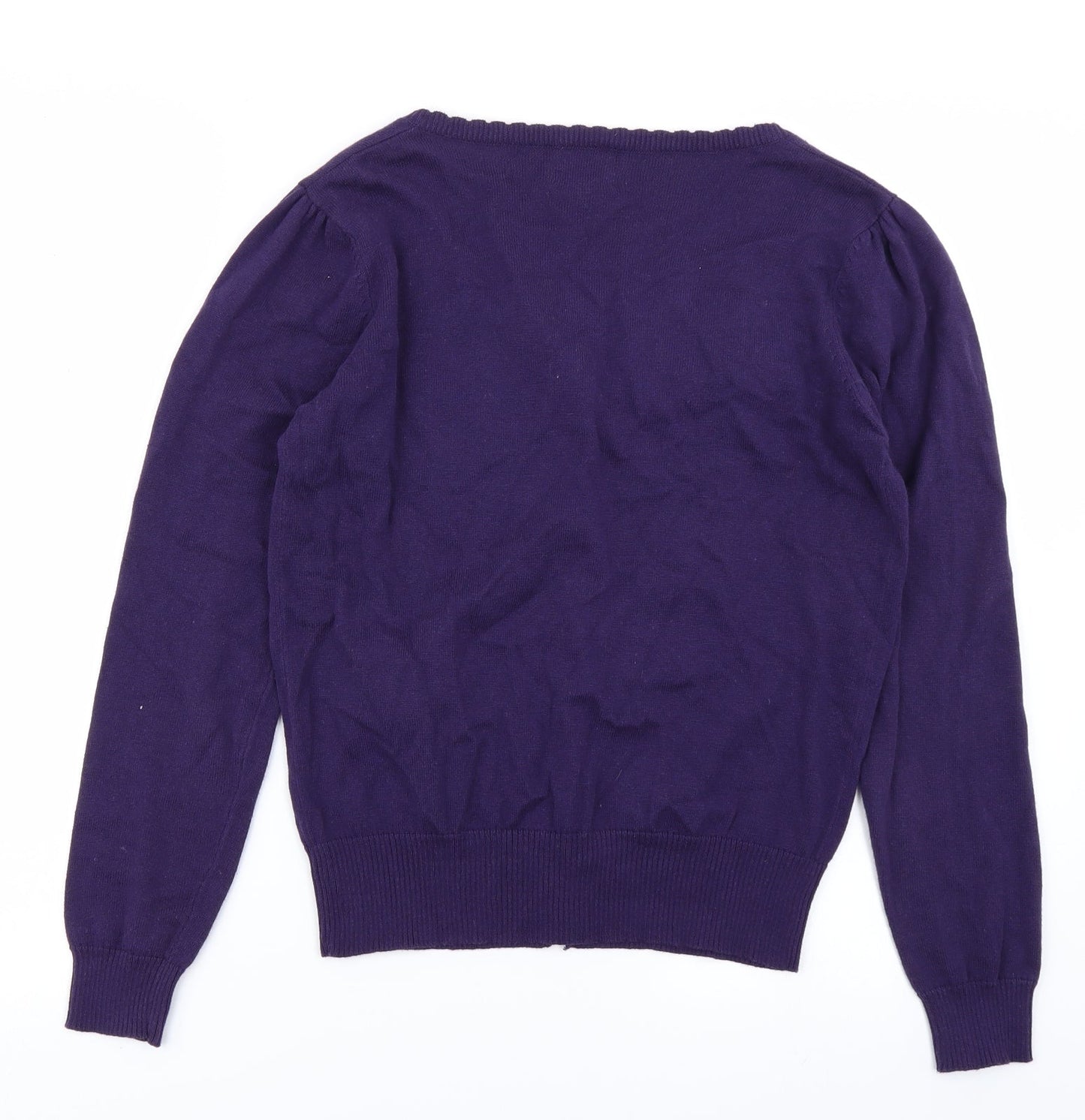 M Butterfly Womens Purple  Knit Cardigan Jumper Size S