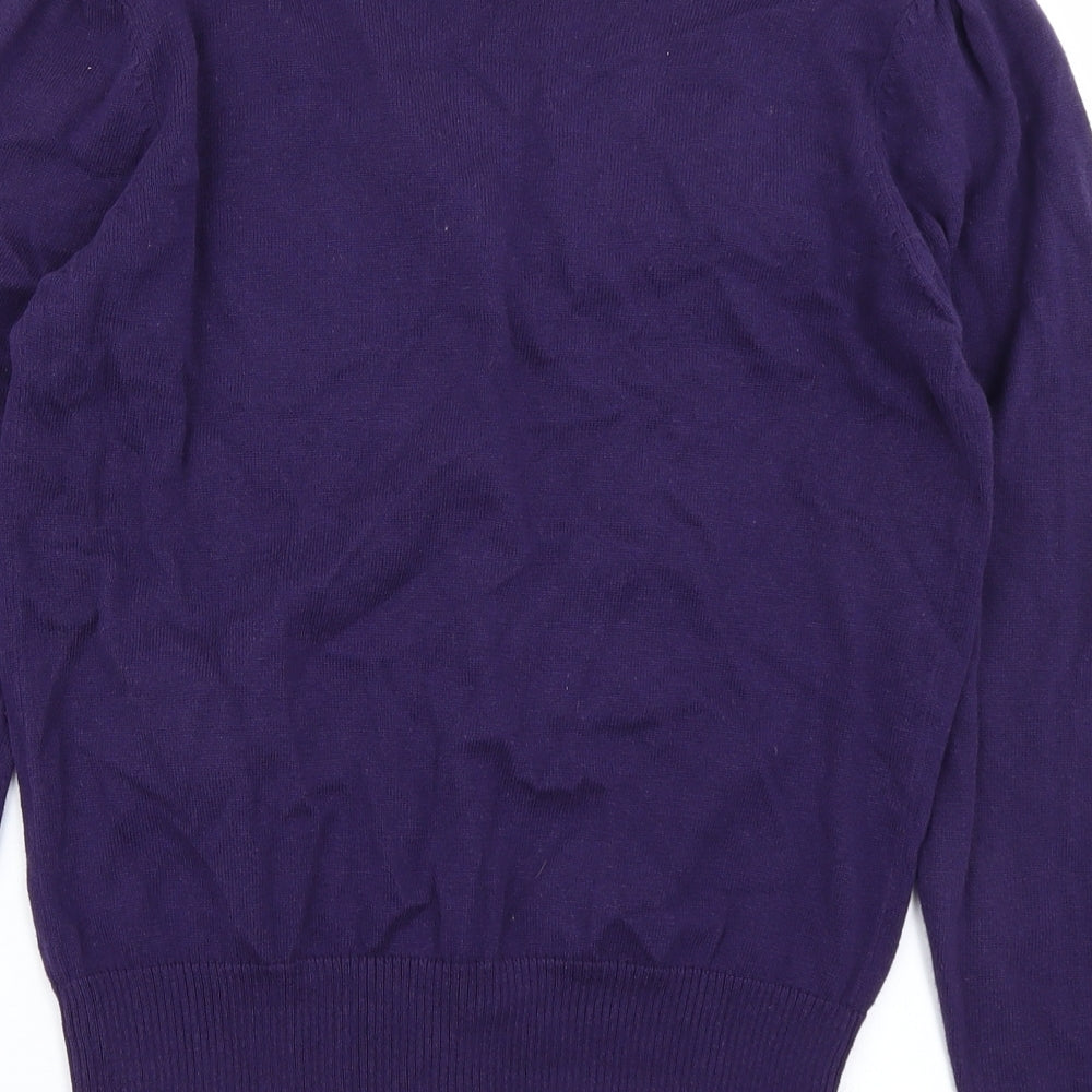 M Butterfly Womens Purple  Knit Cardigan Jumper Size S