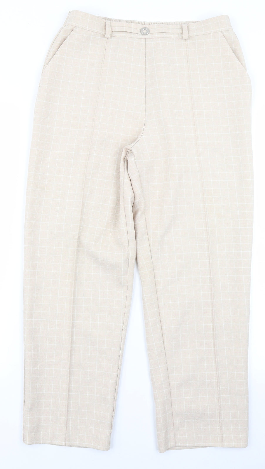 Womens UK Size 12 Marks & Spencer Regular Fit  Beige Trousers