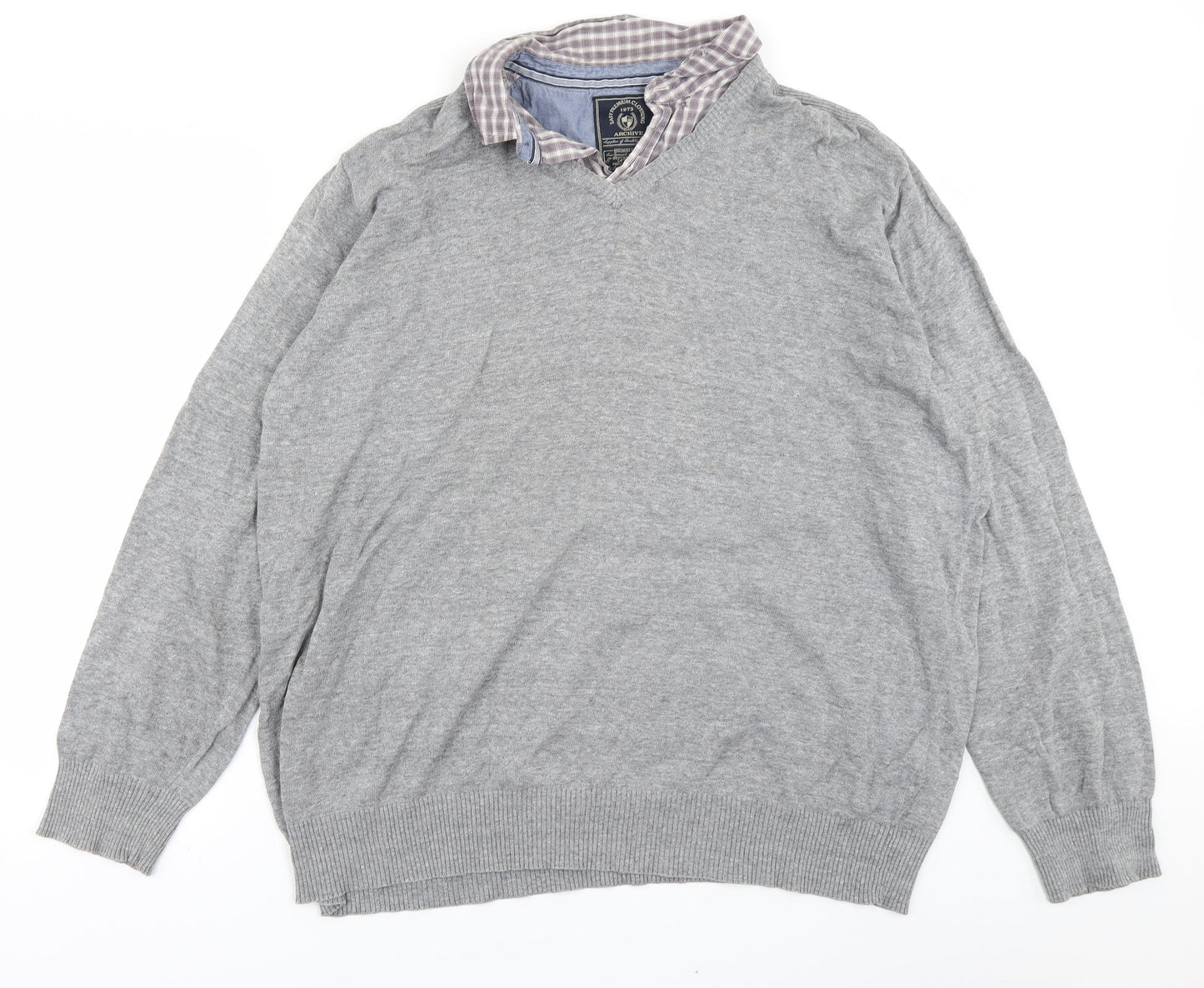 Easy Mens Grey  Knit Pullover Jumper Size XL