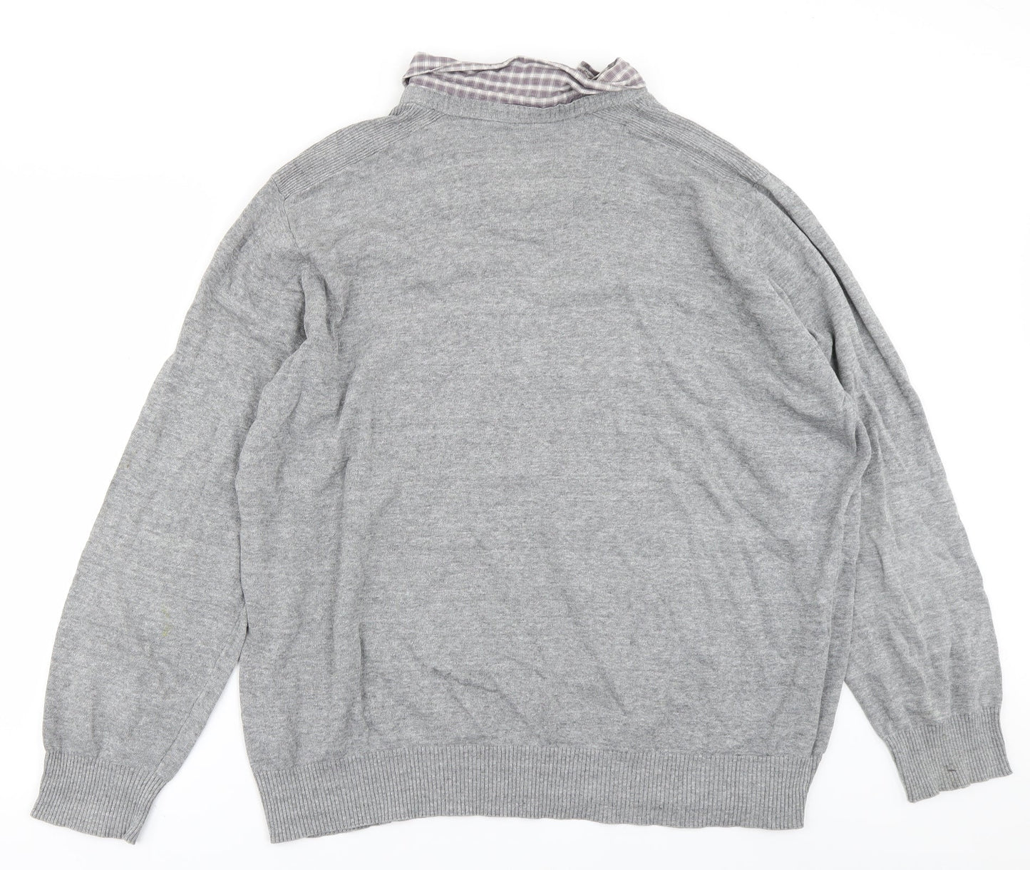 Easy Mens Grey  Knit Pullover Jumper Size XL