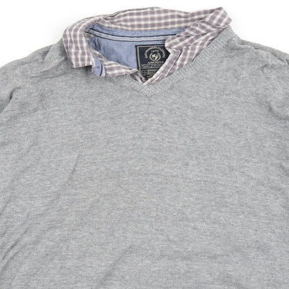 Easy Mens Grey  Knit Pullover Jumper Size XL