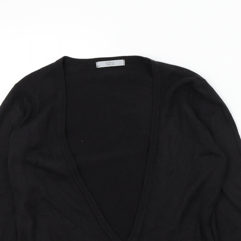 Womens UK Size 8 M&S Black Cardigan Jumper