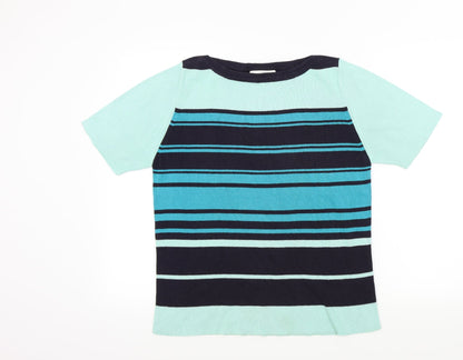 Ann Harvey Womens Blue Striped  Pullover Jumper Size 16