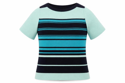 Ann Harvey Womens Blue Striped  Pullover Jumper Size 16