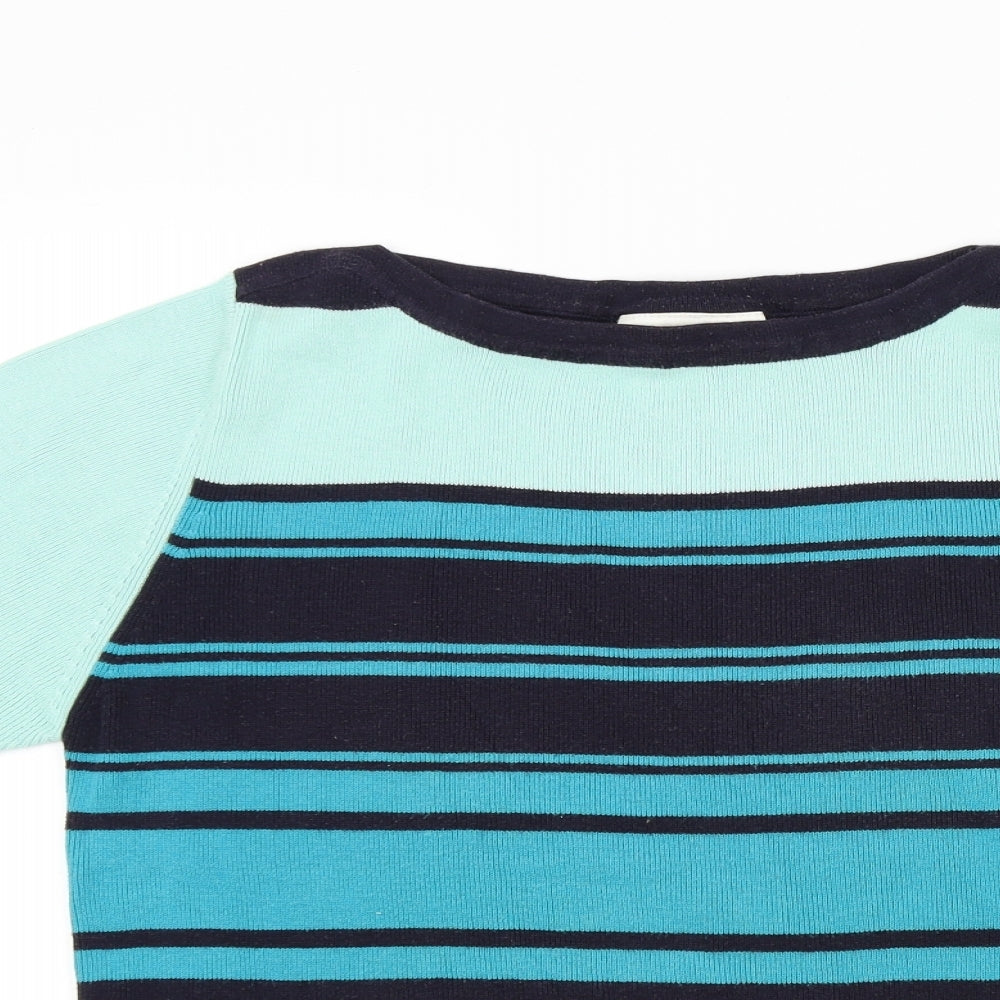 Ann Harvey Womens Blue Striped  Pullover Jumper Size 16