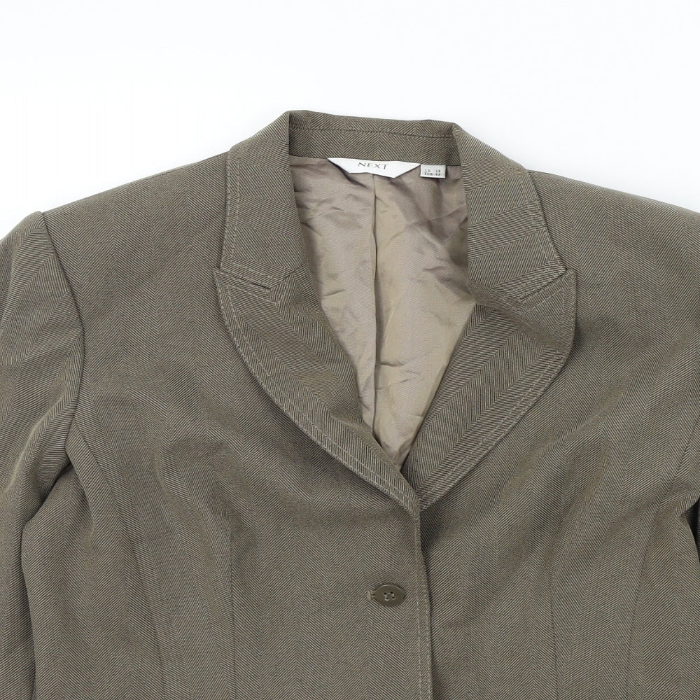 NEXT Womens Brown Colourblock  Jacket Blazer Size 14