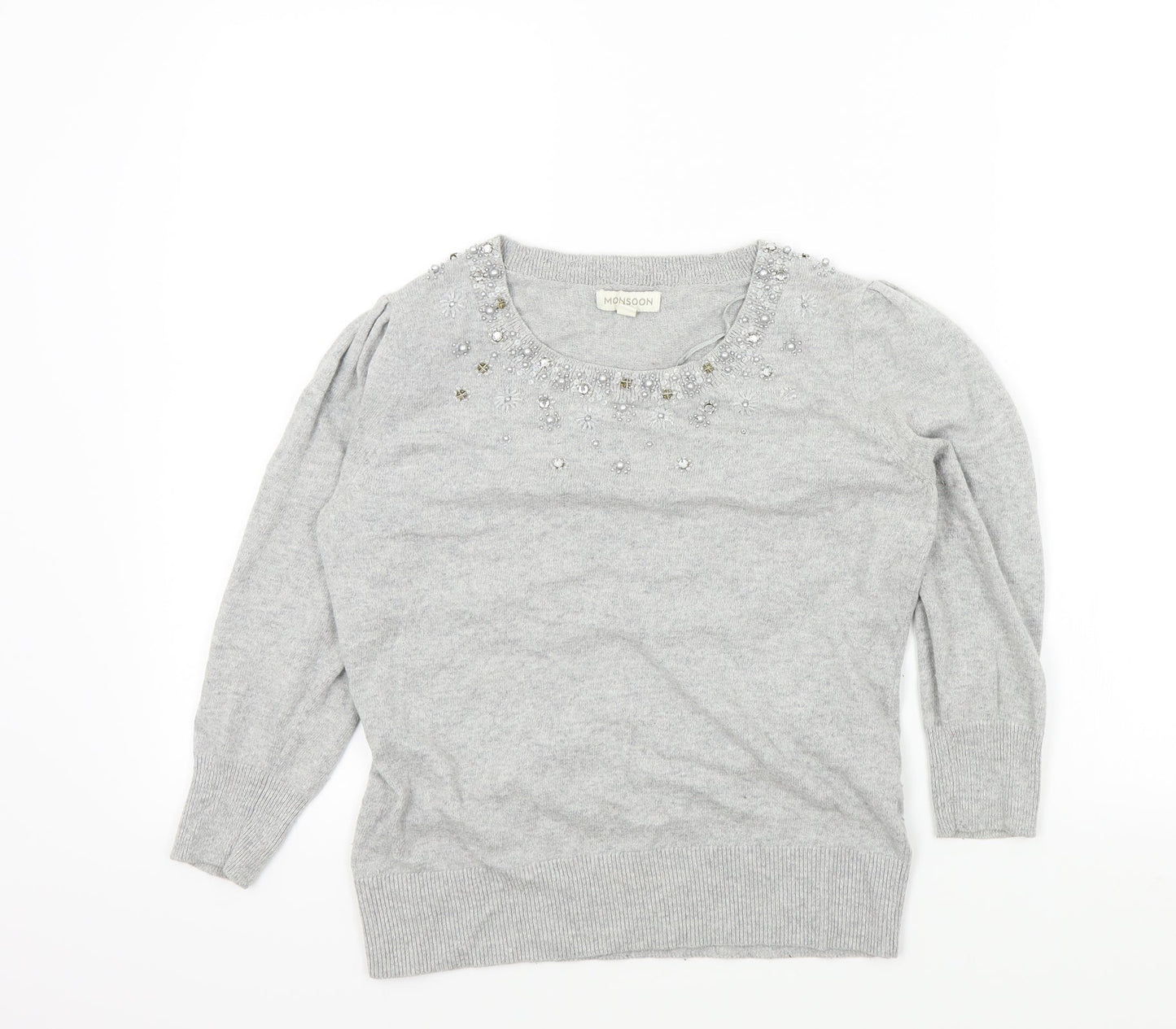 Womens UK Size M Monsoon Grey Pullover Jumper