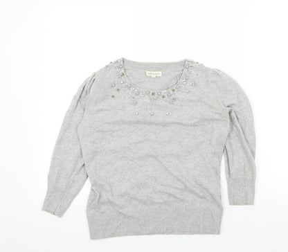 Womens UK Size M Monsoon Grey Pullover Jumper