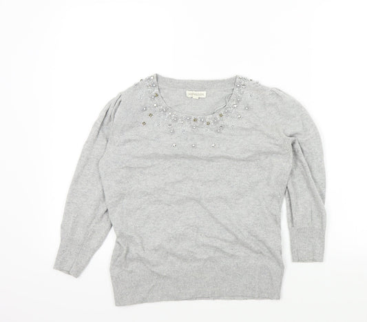 Womens UK Size M Monsoon Grey Pullover Jumper
