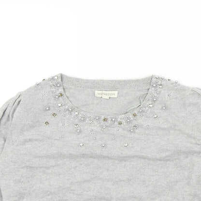Womens UK Size M Monsoon Grey Pullover Jumper
