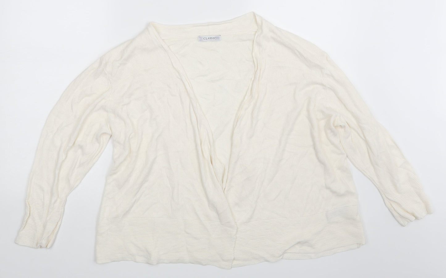 Womens UK Size 16 Classic Ivory Cardigan Jumper