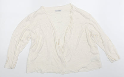 Womens UK Size 16 Classic Ivory Cardigan Jumper