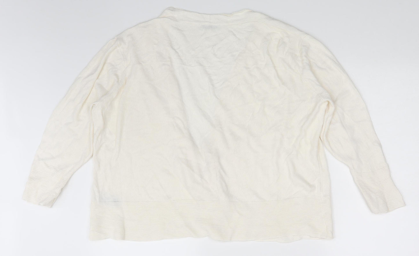 Womens UK Size 16 Classic Ivory Cardigan Jumper