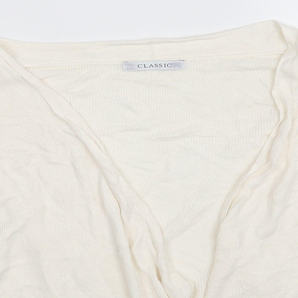 Womens UK Size 16 Classic Ivory Cardigan Jumper
