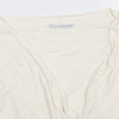 Womens UK Size 16 Classic Ivory Cardigan Jumper