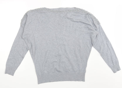 Quiz Womens Grey   Pullover Sweatshirt Size L