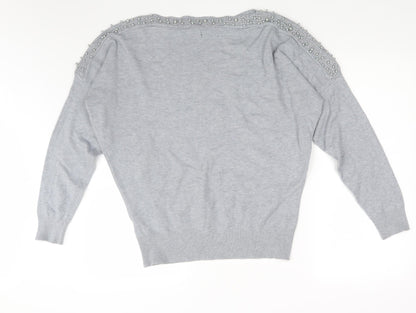 Quiz Womens Grey   Pullover Sweatshirt Size L