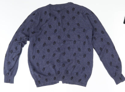 Primark Womens Black Animal Print  Cardigan Jumper Size 10