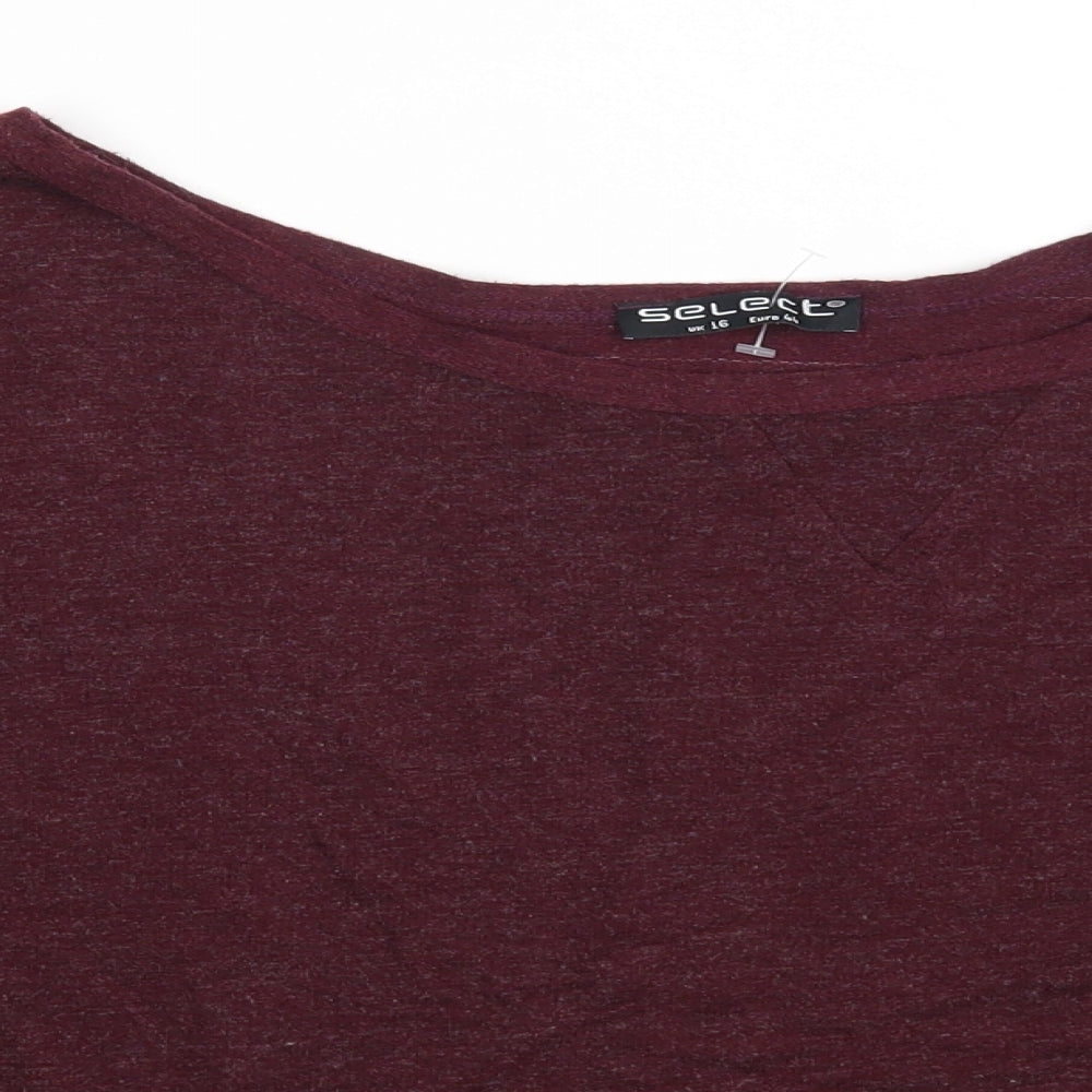 Womens UK Size 16 Select Purple Basic T-Shirt