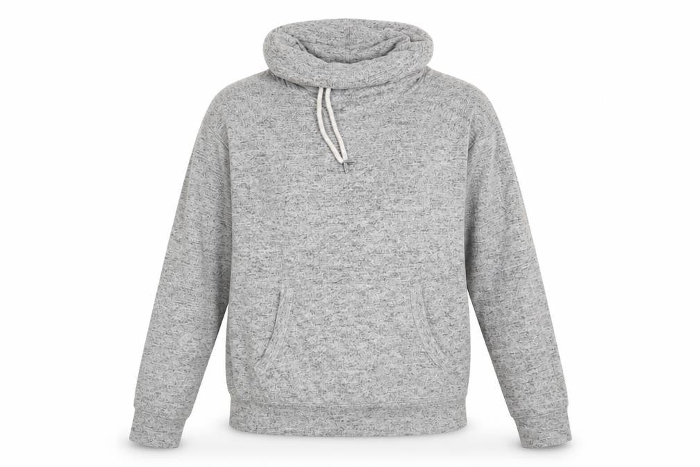 Front view of Atmosphere women’s grey pullover sweatshirt, size UK 10
