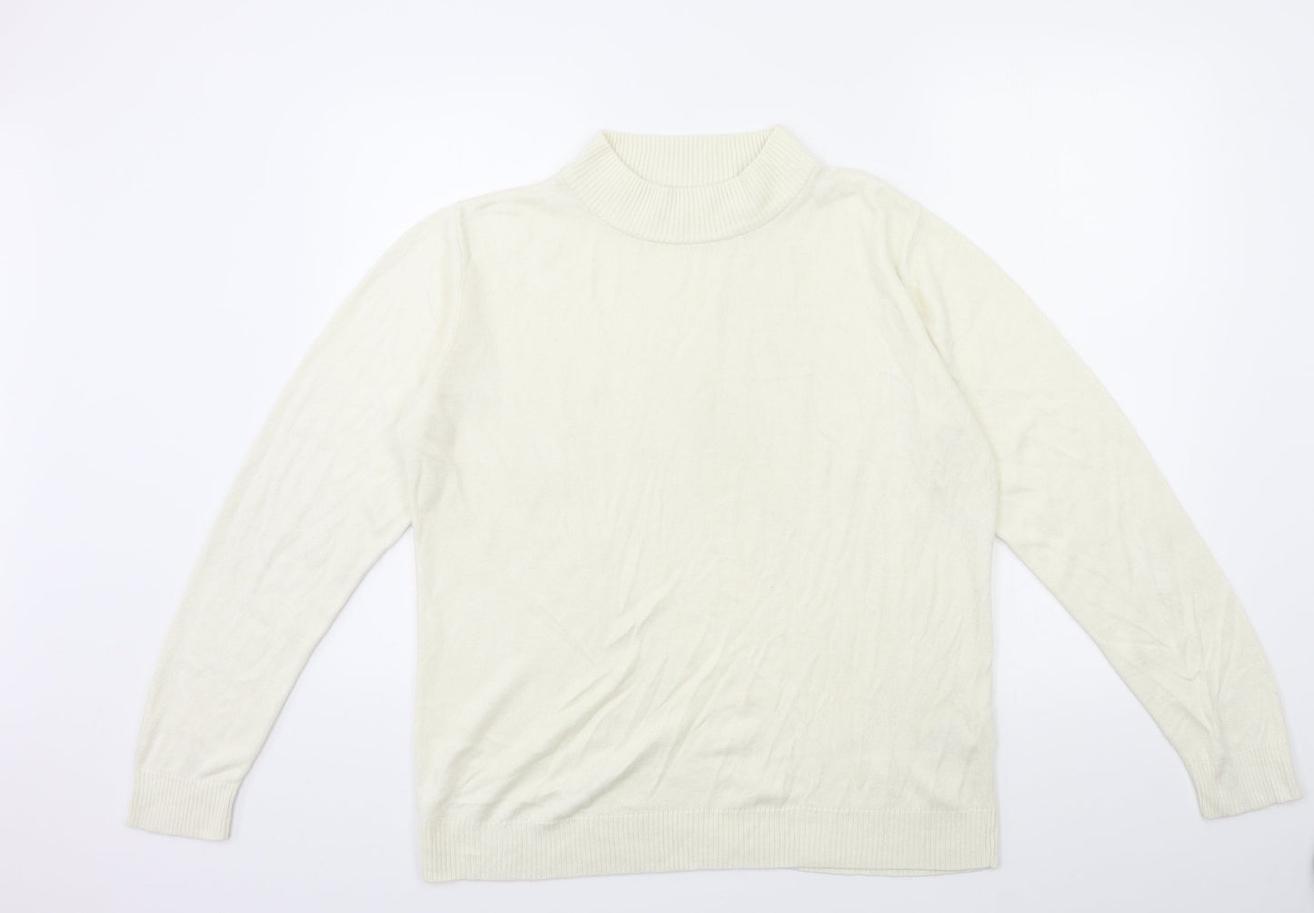 Damart Womens White  Knit Pullover Jumper Size 18