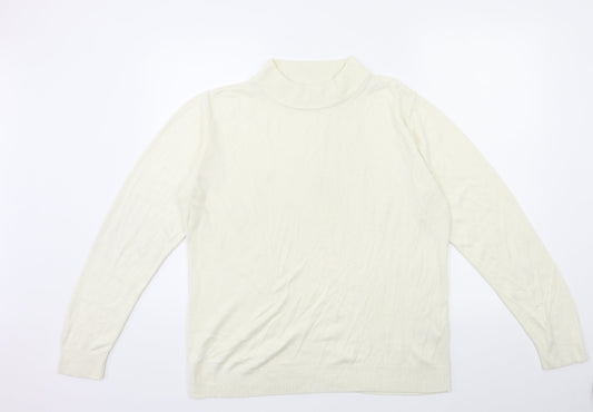 Damart Womens White  Knit Pullover Jumper Size 18